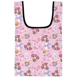SAW-PPE-MM サンリオキャラクターズ 和雑貨シリーズ ポケット付きプチエコバッグ マイメロディ