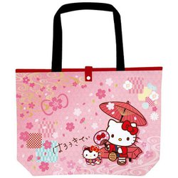 SAW-OE-KT サンリオキャラクターズ 和雑貨シリーズ 折りたたみエコバッグ ハローキティ