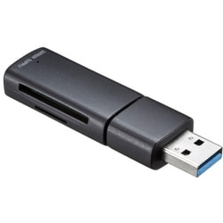SD/microSDカードリーダー USB 5Gbps（USB3.2 Gen1）対応 スライド式コネクタ ストラップホール付 USB A接続 ADR-5MSD1BK