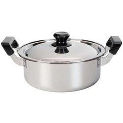 烹味屋 IH対応 料理鍋 22cm ステンレス製 両手鍋 （IH・ガス火対応） RB-3251