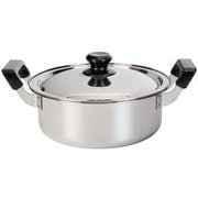 烹味屋 IH対応 料理鍋 22cm ステンレス製 両手鍋 (IH・ガス火対応) RB-3251