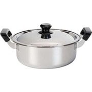 烹味屋 IH対応 料理鍋 24cm ステンレス製 両手鍋 (IH・ガス火対応) RB-3252
