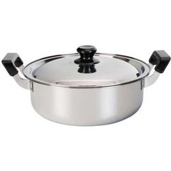 烹味屋 IH対応 料理鍋 26cm ステンレス製 両手鍋 （IH・ガス火対応） RB-3253