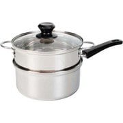 烹味屋 IH対応 片手 二段 蒸し器 18cm ステンレス製 片手蒸し器 (IH・ガス火対応) RB-3256