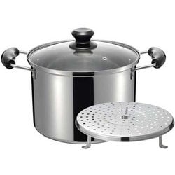 烹味屋 IH対応 兼用鍋 22cm ステンレス製 目皿付き両手鍋 （IH・ガス火対応） RB-3257