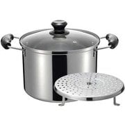 烹味屋 IH対応 兼用鍋 22cm ステンレス製 目皿付き両手鍋 (IH・ガス火対応) RB-3257