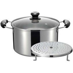 烹味屋 IH対応 兼用鍋 24cm ステンレス製 目皿付き両手鍋 （IH・ガス火対応） RB-3258