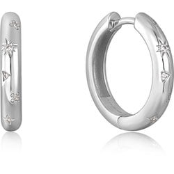 シルバー 925 キュービックジルコニアピアス 直径：20mm 幅：3.5mm 中石：キュービックジルコニア 051200455-SV