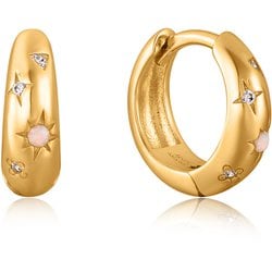 シルバー 925 オパール/キュービックジルコニアピアス 直径：12mm 幅：3.5mm 中石：オパール/キュービックジルコニア 051200447-SV
