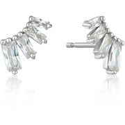 シルバー 925 キュービックジルコニアピアス 長さ：0.6cm 幅：1cm 中石：キュービックジルコニア 051200250-SV