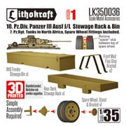 LK350036 1/35 WWII ドイツ III号戦車J/L型用 荷物ラック/雑具箱セット 第10装甲師団 バージョン1 [プラモデル用パーツ]