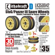 LK350042 1/35 WWII ドイツ III号戦車＆III号突撃砲用 95mm幅 予備転輪 固定具付 パターンD 2個入 [プラモデル用パーツ]