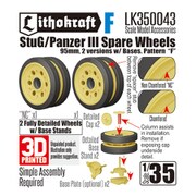 LK350043 1/35 WWII ドイツ III号戦車＆III号突撃砲用 95mm幅 予備転輪 固定具付 パターンF 2個入 [プラモデル用パーツ]