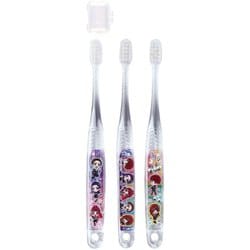 TBCR5T [歯ブラシ 園児用 14.5cm 乳歯 3～5歳 リズスタ やわらかめ クリア コンパクト ヘッド 3本 セット キャップ 1個付き]