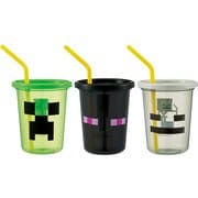 SIH3ST [タンブラー コップ ストロー付き マインクラフト 320ml 3個 食洗機対応 積み重ねられる 直径9×高さ10.6cm 日本製]