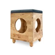 天然木を使用した猫家具 スツール 4Round Hole