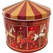 【限定】クリスマス メリーゴーランド缶 (レモン風味コンペイトー 7袋&ツリークッキー 1個&ダーラナクッキー 1個入り)