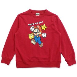 22864126 スーパーマリオ KIDS トレーナー HERE WE GO RED 130cm