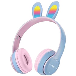 ワイヤレスウサ耳ヘッドホン ブルー BES-355BL