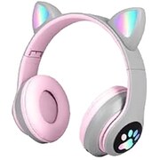ワイヤレスネコ耳ヘッドホン グレー BES-356GL