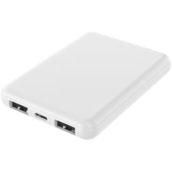 コンパクトモバイルバッテリー 空調服対応 高性能IC搭載 5000mAh ホワイト HD4-MBTC5000WH