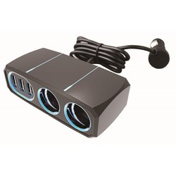 KX-212 [2連セパレートソケット 3リバーシブルUSB 自動判定 7.2A DC12V用 増設ソケット ブラック]