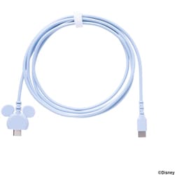 USB 2.0 CABLE TYPE-C to TYPE-C 1.5m ディズニーキャラクター ミッキーアイコン ペールブルー 669-983003