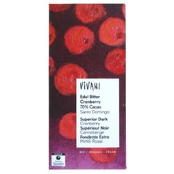 VIVANI オーガニック ダークチョコレート クランベリー 100g