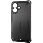 PM-A24AZEROSBK [iPhone 16 ケース ハイブリッド カバー 衝撃吸収 ストラップホール付 フィルム付 ZEROSHOCK 極限保護 ブラック]