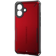 PM-A24AZEROSRD [iPhone 16 ケース ハイブリッド カバー 衝撃吸収 ストラップホール付 フィルム付 ZEROSHOCK 極限保護 レッド]