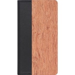 WORK08AO-KA-ASE9 [AQUOS sense9 用 LOOF NATURE スマホケース ケース カバー 手帳型ケース カード収納 マグネット付き 天然木 本革 ベルトなし]