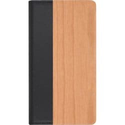 WORK08AO-SA-ASE9 [AQUOS sense9 用 LOOF NATURE スマホケース ケース カバー 手帳型ケース カード収納 マグネット付き 天然木 本革 ベルトなし]