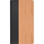 WORK08AO-SA-ASE9 [AQUOS sense9 用 LOOF NATURE スマホケース ケース カバー 手帳型ケース カード収納 マグネット付き 天然木 本革 ベルトなし]