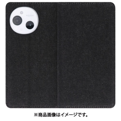 WORK17AO-BK-ASE9 [AQUOS sense9 用 LOOF DENIM スマホケース ケース カバー 手帳型ケース カード収納 マグネット付き デニム ベルトなし]