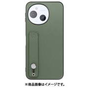 WORK26AO-DG-ASE9 [AQUOS sense9 用 LOOF HOLD-SHELL スマホケース 背面 ケース カバー ハードケース 背面ベルト 本革 ストラップホール]