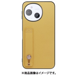 WORK26AO-YL-ASE9 [AQUOS sense9 用 LOOF HOLD-SHELL スマホケース 背面 ケース カバー ハードケース 背面ベルト 本革 ストラップホール]