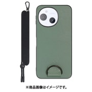 WORK37AO-GN-ASE9 [AQUOS sense9 用 LOOF STRAP-SHELL スマホケース 背面 ケース カバー ハードケース ショルダー スマホショルダー ハンドストラップ 本革]
