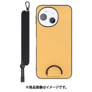 WORK37AO-YL-ASE9 [AQUOS sense9 用 LOOF STRAP-SHELL スマホケース 背面 ケース カバー ハードケース ショルダー スマホショルダー ハンドストラップ 本革]