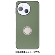 WORK48AO-GN-ASE9 [AQUOS sense9 用 LOOF RING-SHELL スマホケース 背面 ケース カバー ハードケース スマホリング リング付き 本革 ストラップホール]