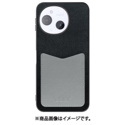 WORK49AO-BKGY-ASE9 [AQUOS sense9 用 LOOF PASS-SHELL スマホケース 背面 ケース カバー ハードケース カード収納 カードホルダー ストラップホール]
