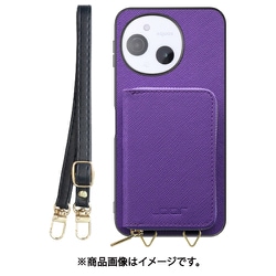 WORK24MPAO-VL-ASE9 [AQUOS sense9 用 LOOF CASUAL-SHELL POUCH ケース ショルダー スマホショルダー 背面 収納 ポーチ付き カバー スマホケース ストラップ レザー]