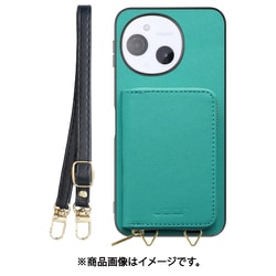 WORK24MPAO-TQ-ASE9 [AQUOS sense9 用 LOOF CASUAL-SHELL POUCH ケース ショルダー スマホショルダー 背面 収納 ポーチ付き カバー スマホケース ストラップ レザー]
