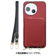 WORK24MPAO-RD-ASE9 [AQUOS sense9 用 LOOF CASUAL-SHELL POUCH ケース ショルダー スマホショルダー 背面 収納 ポーチ付き カバー スマホケース ストラップ レザー]