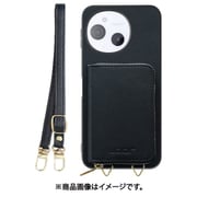 WORK24MPAO-BK-ASE9 [AQUOS sense9 用 LOOF CASUAL-SHELL POUCH ケース ショルダー スマホショルダー 背面 収納 ポーチ付き カバー スマホケース ストラップ レザー]