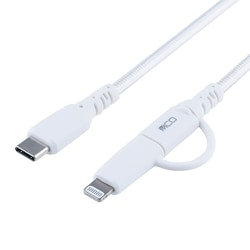 Lightningアダプタ付きUSB Type-C to USB Type-Cケーブル PD充電（60W） 1m SCL-AD10W