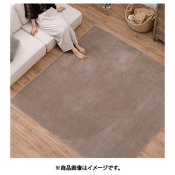 メレンゲタッチの洗えるコンパクトラグ 正方形 2畳 185×185 ベージュ