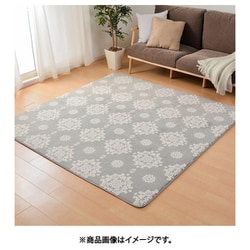 ふっくらフランネルジャガードラグ シュシュ 185×185 グレー ウレタン12mm