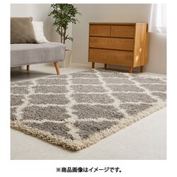 エジプト製 ベニワレン柄のウィルトン織シャギーラグ ラリス 200×250 グレー