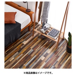 貼ってはがせる ウッド調フロアタイル 72枚組 6畳分 91.4×15.2×0.3 ミックスブラウン