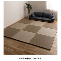 新素材で丈夫 ハイブリッド置き畳 綾瀬 6枚組 82×82×2.5 ブラウン